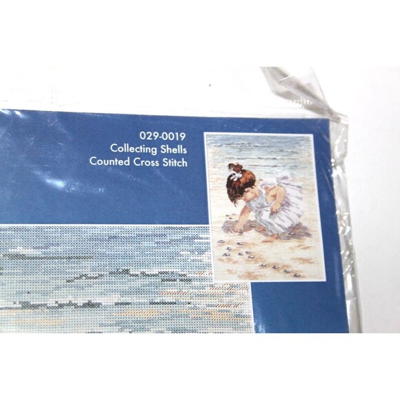 Janlynn Counted Cross Stitch Kit Collecting Shells Little Girl On Beach 12 x 16" - Picture 2 of 5
